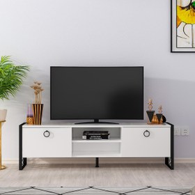 Resim MOBİLYA GEZEGENİ THALİA TV ÜNİTESİ DEMİR AYAK 150 CM Beyaz 