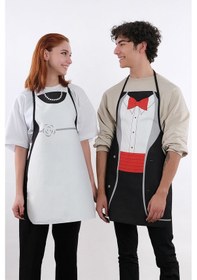 Resim Beautiful İkili Paket Sıvı Geçirmez Su Geçirmez Mutfak Önlüğü Gelin&damat 