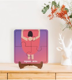 Resim Bk Gift Kişiye Özel Isimli Kadınlar Günü Tasarımlı Ahşap Standlı Puzzle Çerçeve-22 