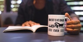 Resim Kedi Baba Kupa, En İyi Kedi Baba Kupa, Kedi Kupa, Kedi Hediye Kupa, Kedi Bi İngilizce Kupa 