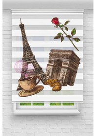 Resim Perdecizade Enxboy Gül Pariss Dijital Baskılı Zebra Perde-cocuk Odası-stor Perde Renkli 