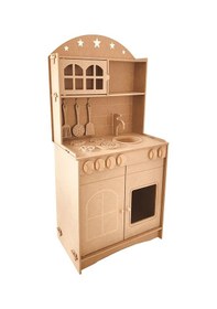 Resim Ahşap Montessori Oyuncak Mutfak Servis Seti 2 Adet Boya Ve Fırça 