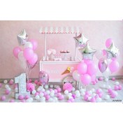 Resim Lemestar Andoer 2.1x1.5m İlk Doğum Günü Fotoğraf Stüdyo Arka Planı Bebek Kız Çocuk Balon ,çok Renkli Çok Renkli 