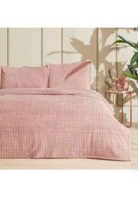 Resim Özdilek Modern Line Çift Kişilik Battaniye Seti 220x240 -piramit Pudra 