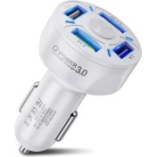 Resim Ad-Mobile Uslion Qc3.0 4- Port Çıkışlı Çoklu USB Araç Şarjı Şarj Aleti 