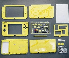 Resim New3DSXL Eksiksiz Ekstra Muhafaza Kabuğu Değiştirme, Nintendo New3DS Yeni 3DS XL/LL New3DSLL ile Uyumlu, Pikacu Sarı Kılıf Kapak Plakaları + Düğmeler + Vidalar + Stylus + Joy Şapka Tam Set 