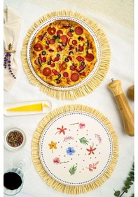 Resim Heda Porselen Dalya Porselen Pizza Ve Servis Tabağı 2'li 32 CM 