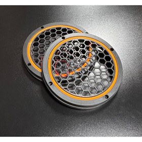Resim 20cm Turuncu Neon Işıklı Hoparlör ve Midrange Kapağı 1takım (2adet) Vidalanabilir 