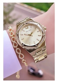 Resim Ferrucci Fc87950 Taşlı Şık Kasa Çelik Kadın Kol Saat+bileklik 