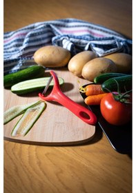 Resim Solingen Mat Kırmızı Sapan Soyacak Paslanmaz Alman Çeliği, Ergonomik Sap, Çift Yönlü Kullanım-183 Kırmızı 