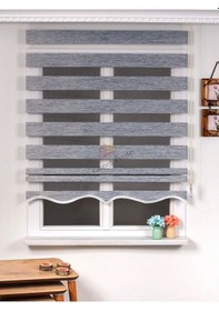 Resim Ithal Bambu Gri Stor Zebra Perde Gri 