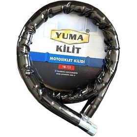 Resim Yuma Ym-752 Motorsiklet Kilidi Anahtarlı Körüklü Siyah Boy : 120cm-çap : 22mm 