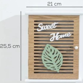 Resim 2069 Duvara Montajlı Dekoratif Anahtarlık Dolabı - Duvar Askılı Anahtar Saklama Kabini 21X25,5CM 