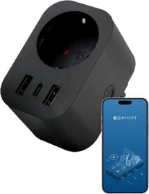 Resim Şımart Akıllı Wi-fi Priz Usb Type-c Akım Korumalı Uzaktan Kontrol 