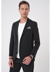 Resim Efor Slim Fit Torba Cep Spandex Karışımlı Casual Siyah Ceket C 714 Siyah 
