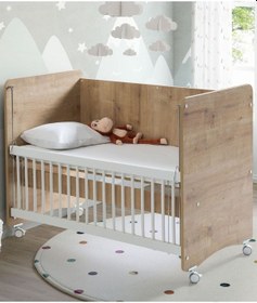 Resim Babywhen BW1061 - Pratik Kademeli Sallanır Anne Yanı Bebek Beşik Ahşap 60x120 Ahşap 