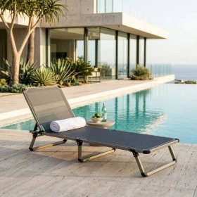 Resim Missidea Alüminyum Katlanır ve Taşınır Şezlong Capi+Antrasit 