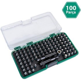 Resim 6421 Adaptörlü Bits Uç Vidalama Seti 100 Parça 