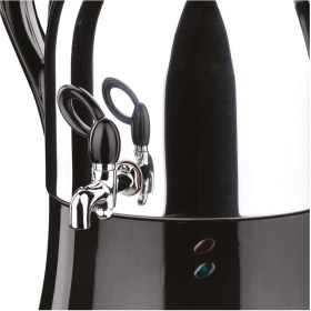 Resim Paslanmaz Çelik Siyah Semaver, Şık ve Dayanıklı Çay Demleme Aracı 