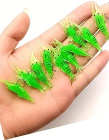 Resim Eagenset Silikon Mini Karides Yapay Yem Yeşil 4 Cm 5 Adet 