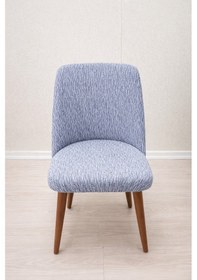 Resim Kaliteli Büyük Oval Sandalye Kılıfı Jakarlı Yıkanabilir Lastikli Mutfak Sandalye Örtüsü 1 Adet Gri 