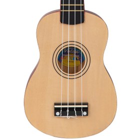 Resim Vintage Laka Rainbow Soprano Ukulele - Natural 
