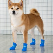 Resim Sevimli evcil hayvan ayakkabıları, yağmur geçirmez yavru botlar, kaymaz köpek ayakkabıları, Noel hediyesi 