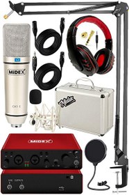 Resim Midex Superior Pack-3 Stüdyo Kayıt Ekipmanları Glx-800 Ses Kartı CX1 Stüdyo Mikrofon 
