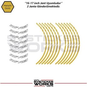 Resim Yamaha Yzf-r3 Yazılı Jant Sticker Dış Ve İç Set Sticker Jant Şeridi Altın 93994986 
