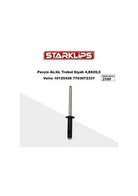 Resim Perçin Alm. Trebol Siyah 4,8 X 20,5 Volvo 10125439 7703072337 Renault Peugeot 697045 25 Adet 