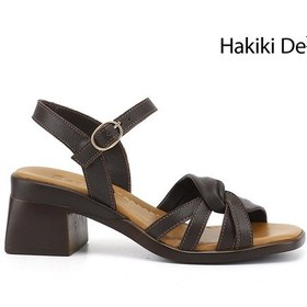 Resim Gönderi(R) Gönderi R Kadın Kahve Antik Bilek Bağlı Kalın Topuklu Hakiki Deri Sandalet Dyza70945410 Kahverengi 