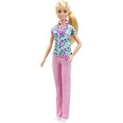 Resim Barbie Kariyer Bebekleri Hemşire Bebek Sarı Saçlı GTW39 