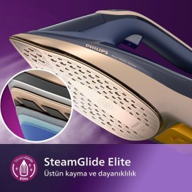 Resim Philips Azur Yeni Seri Premium Buharlı Ütü 3000 W, OptimalTemp Teknoloji ile Sıfır Yanık Riski + Onerous Tartı 