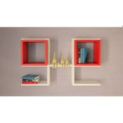 Resim Bmdekor Duvar Rafı Pelin Beyaz Kırmızı 