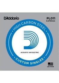 Resim D'addario Xspl011 Elektro Ve Akustik Tek Tel E-mi - Karbon Çelik 