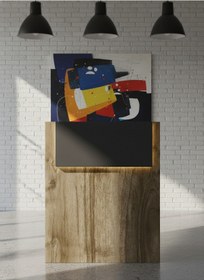 Resim Resital Ledli Karşılama Bankosu G-90 Cm Ofis Kasa Resepsiyon Masası Banko-003-2-4 