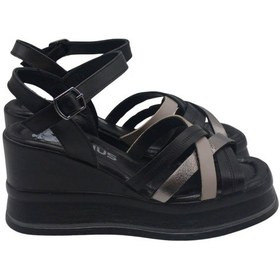 Resim Kadın Dolgu Topuk Deri Sandalet Siyah 2510902y Siyah 