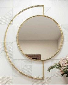 Resim Hilal Model Metal Modern Dekoratif Duvar Aynası Gold 