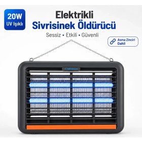 Resim Carboon 20W Uv Işıklı Elektrikli Sinek ve Sivrisinek Öldürücü Cihaz Iç Mekan Haşere Kovucu 