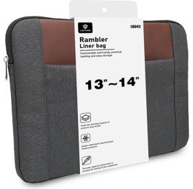 Resim Lenyes LB542 Rambler Serisi Polyester Kumaş 13-14 Inç Laptop Çantası Gri Notebook Çantası 
