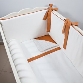 Resim Ekru - Tarçın Bebek Uyku Seti - Sosis Bumper / 80x140 