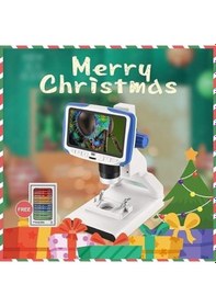 Resim Dijital Masaüstü Mikroskop Kumandalı 2 Mp 5 İnç Lcd Ekran 8 Led Işık Biyolojik Mikroskop Hassas Görüntü 