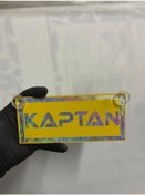 Resim Sarı Renk Üzeri Hologram Renk Kaptan Yazılı Vantuzlu Cam Süsü 