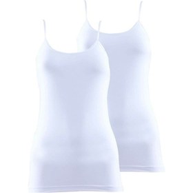 Resim Blackspade 1591 2'li Paket Kadın %95 Pamuklu İnce Askılı Atlet Beyaz 