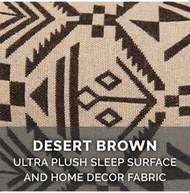Resim Furhaven Yedek Köpek Yatak Örtüsü Peluş & Güneybatı Kilim Dekor Kanepe Tarzı, Makinede Yıkanabilir - Çöl Kahverengi, Plus Xx-large Açık Bej 