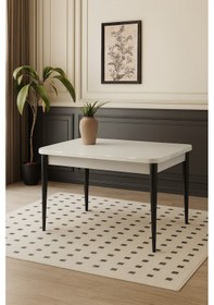 Resim Kelebek Ortadan Açılır Büyüyen Yemek Masası Gri 70x120cm Gri-siyah 