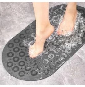 Resim Vantuzlu Banyo Kaydırmaz Paspas- Tırtıklı Ayakk Duş Matı Silikon Masaj Pedi (Te) 
