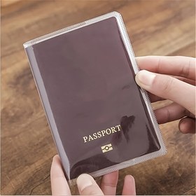 Resim Seyahat Su Geçirmez Pasaport Kapağı, Şeffaf PVC Kimlik Kartı Belge Klipsi 