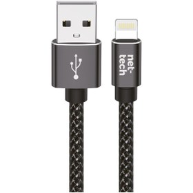 Resim Nettech NT-DC01 İp Örgü Lightning Data Kablo 300 CM Siyah 