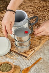 Resim Cooker Lüx 1,2 Litre Çelik Hazneli 3'lü Yemek Termosu 